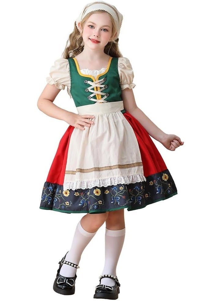 Sparklepals Bavaria Children's Clothing European Pastoral Girls Farm Germany Munich Oktoberfest Dirndl Dress Halloween Costume for Girls - Image 4